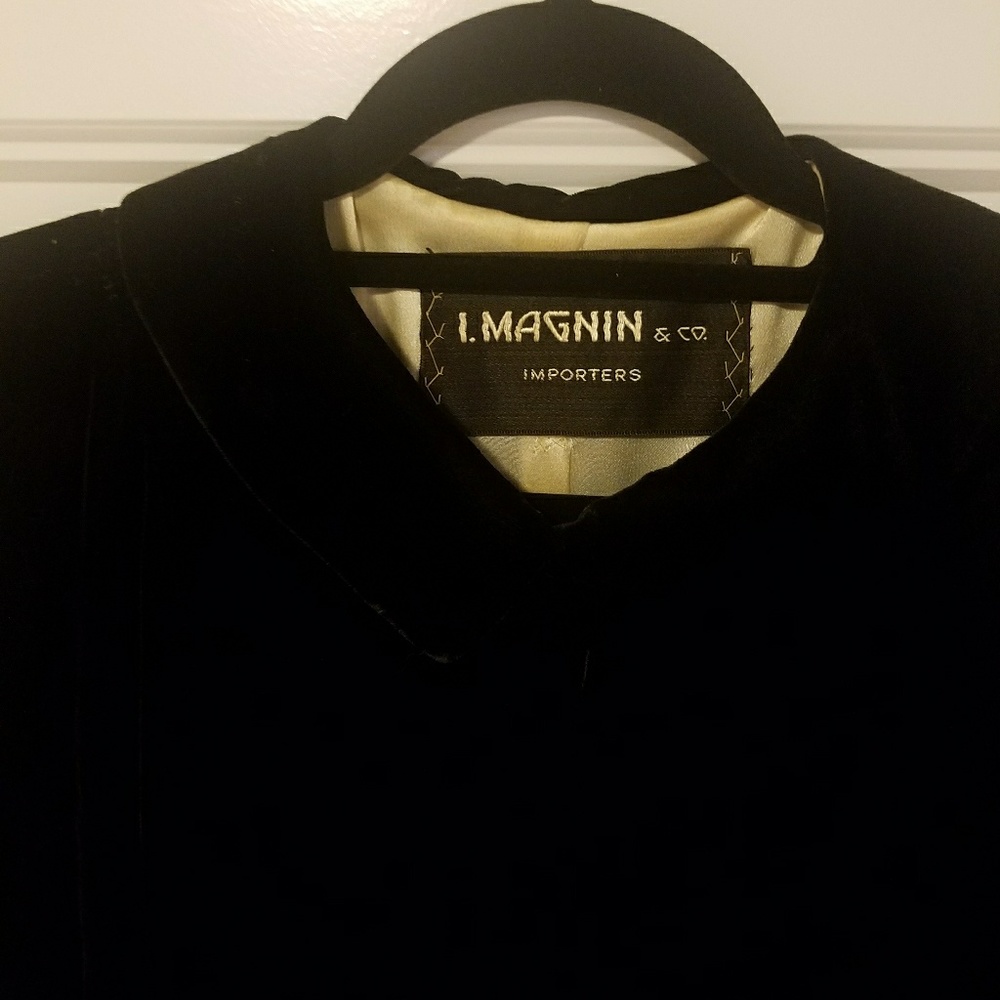Vintage 1940s I MAGNIN Black Velvet Coat
